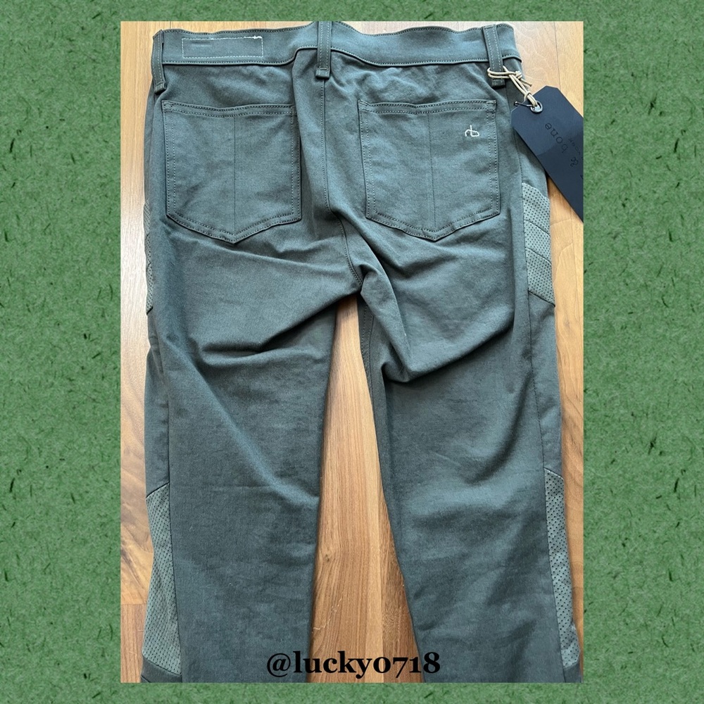 Rag & Bone NWT Halifax Skinny Army Green Military Moto Style Jean Sz 27 - Picture 5 of 7